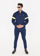 Man wearing navy neon athletic tracksuit by Ftero Fit