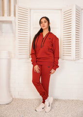 Fire Brick Fleece Tracksuit Women