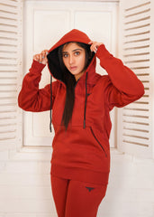 Fire Brick Fleece Tracksuit Women