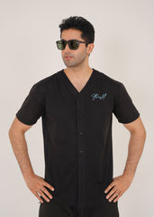 Black Mesh Baseball Jersey