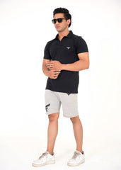 Black Pique Polo Shirt