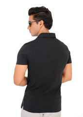 Black Pique Polo Shirt