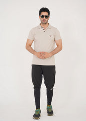 Beige Pique Polo Shirt