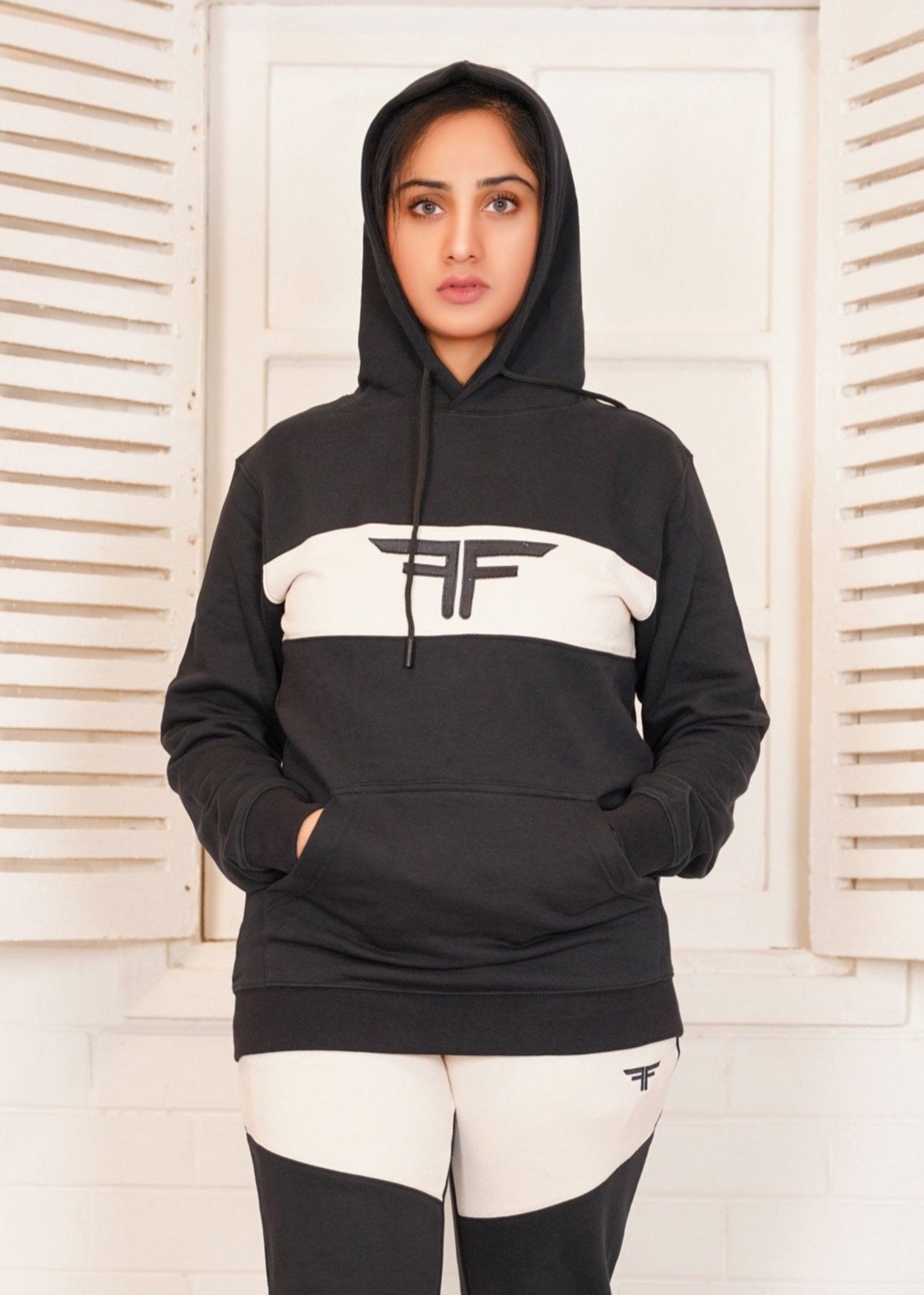 Black Off White Hoodie Woman