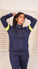 Navy Neon Athletic Zipper Woman