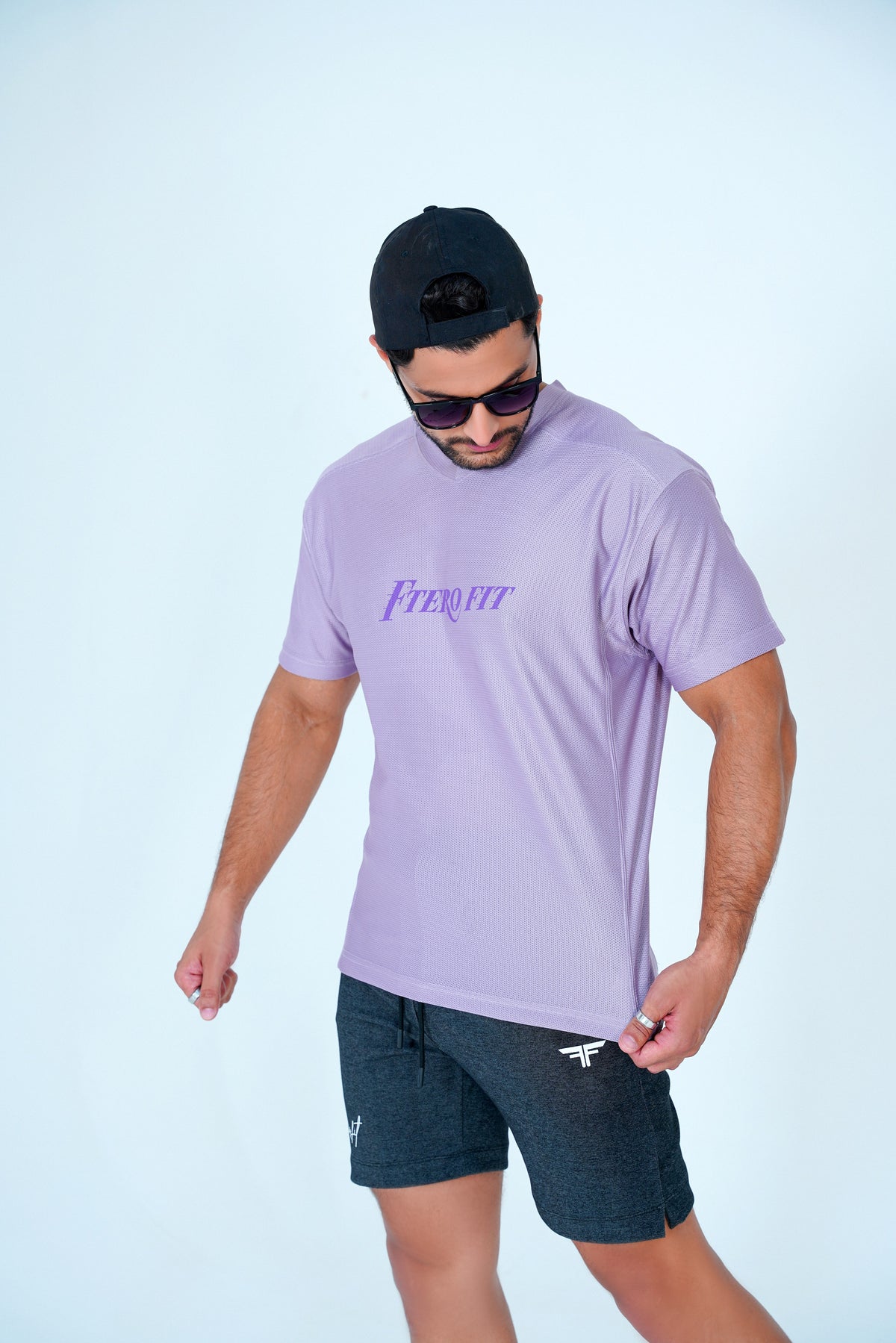 Purple Mesh V-Neck