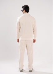 Ivory Retro Ribbed Tracksuit