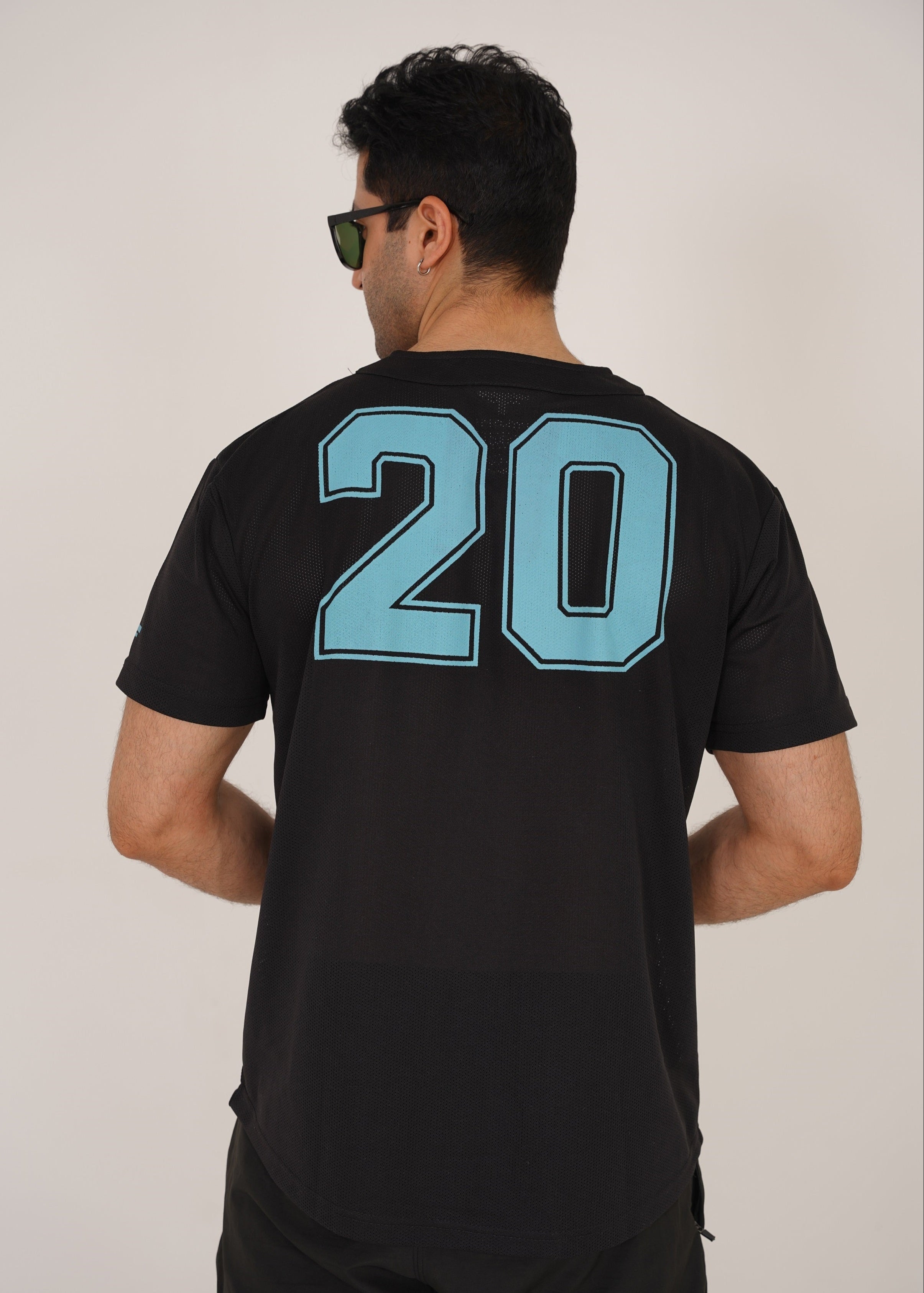 Black Mesh Baseball Jersey