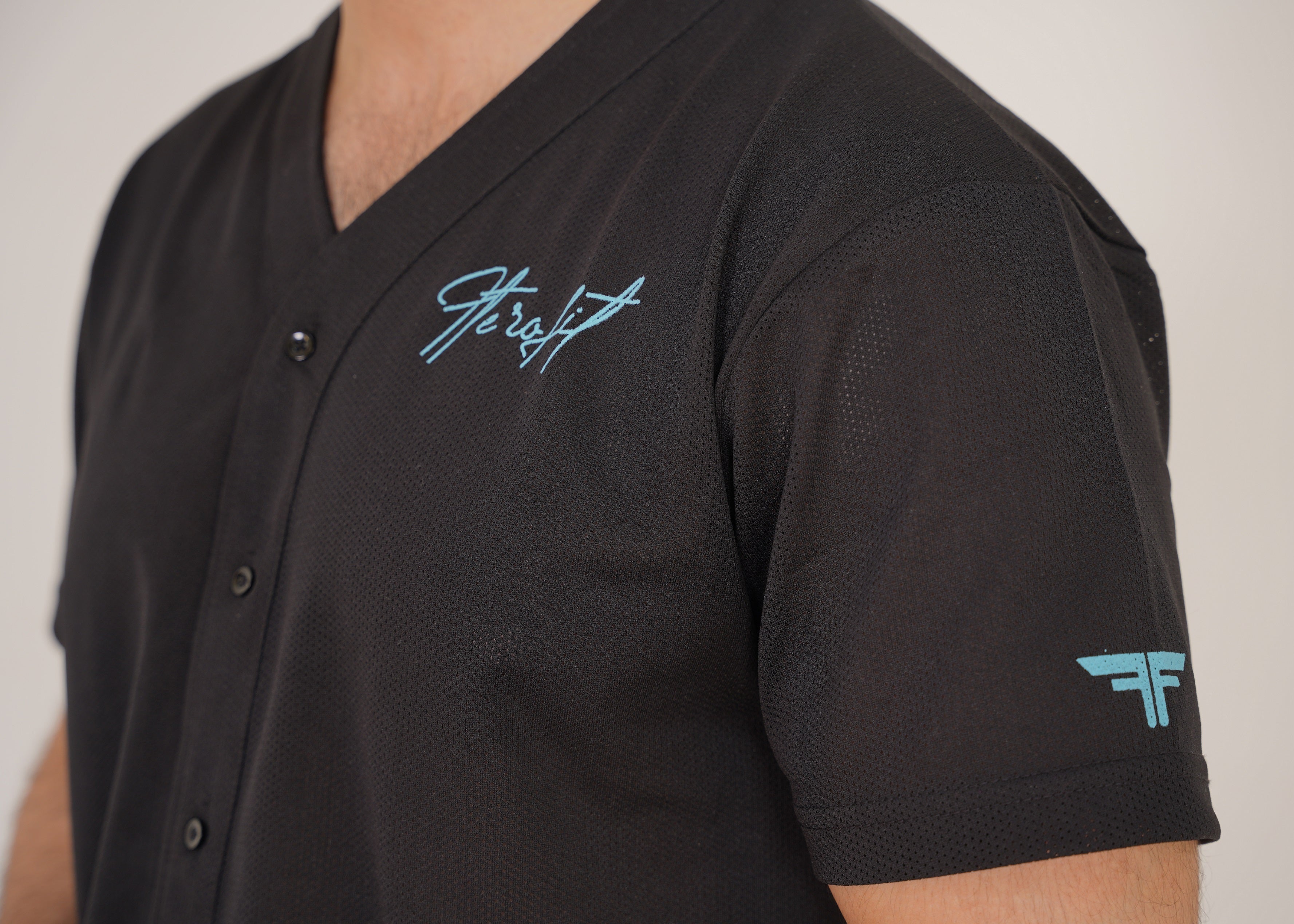 Black Mesh Baseball Jersey