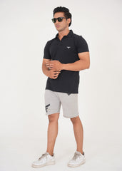 Black Pique Polo Shirt