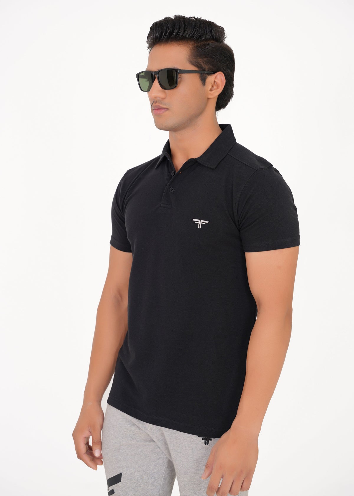Black Pique Polo Shirt