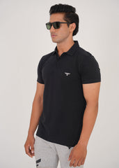 Black Pique Polo Shirt