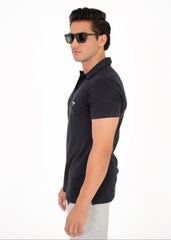 Black Pique Polo Shirt