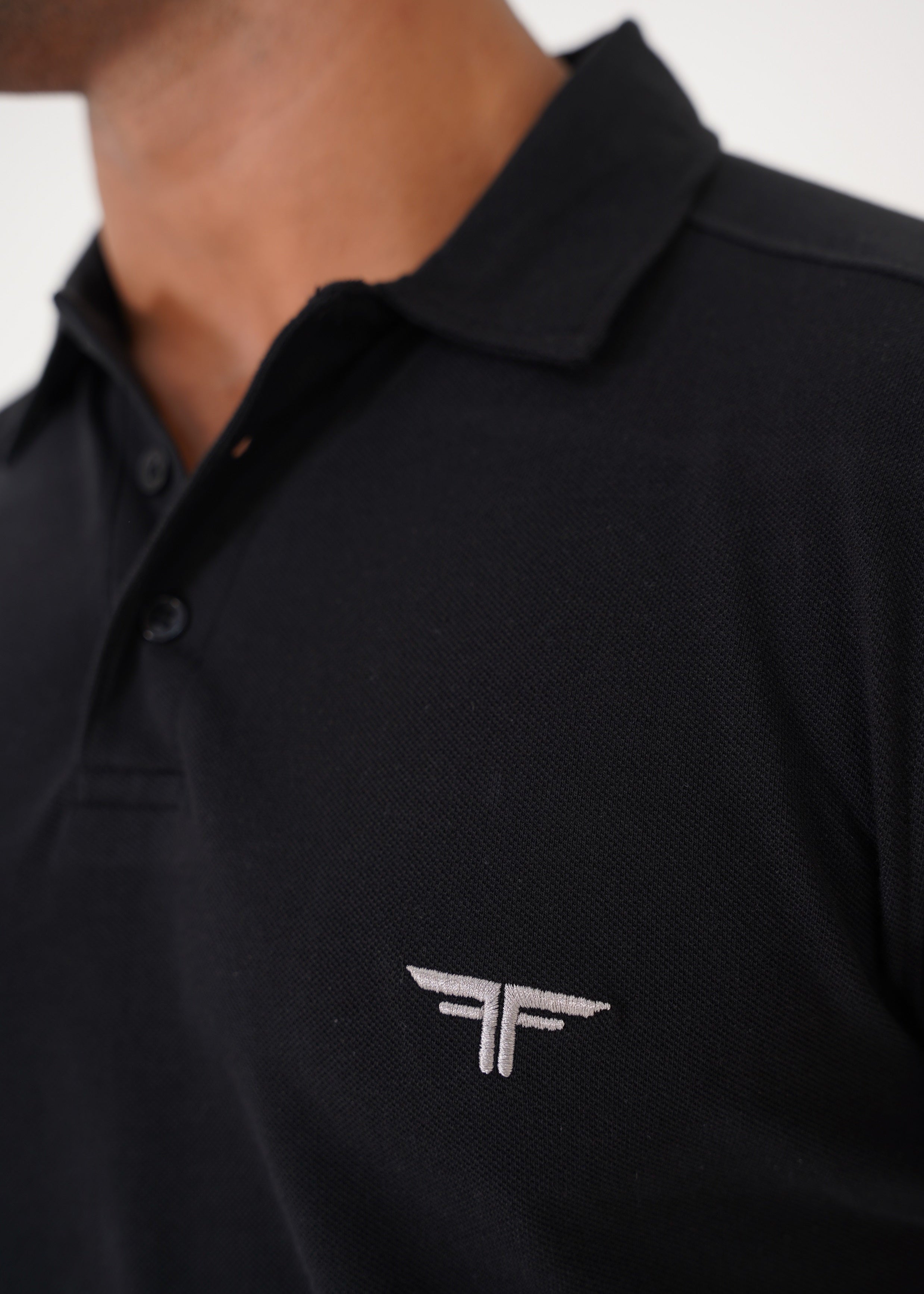 Black Pique Polo Shirt