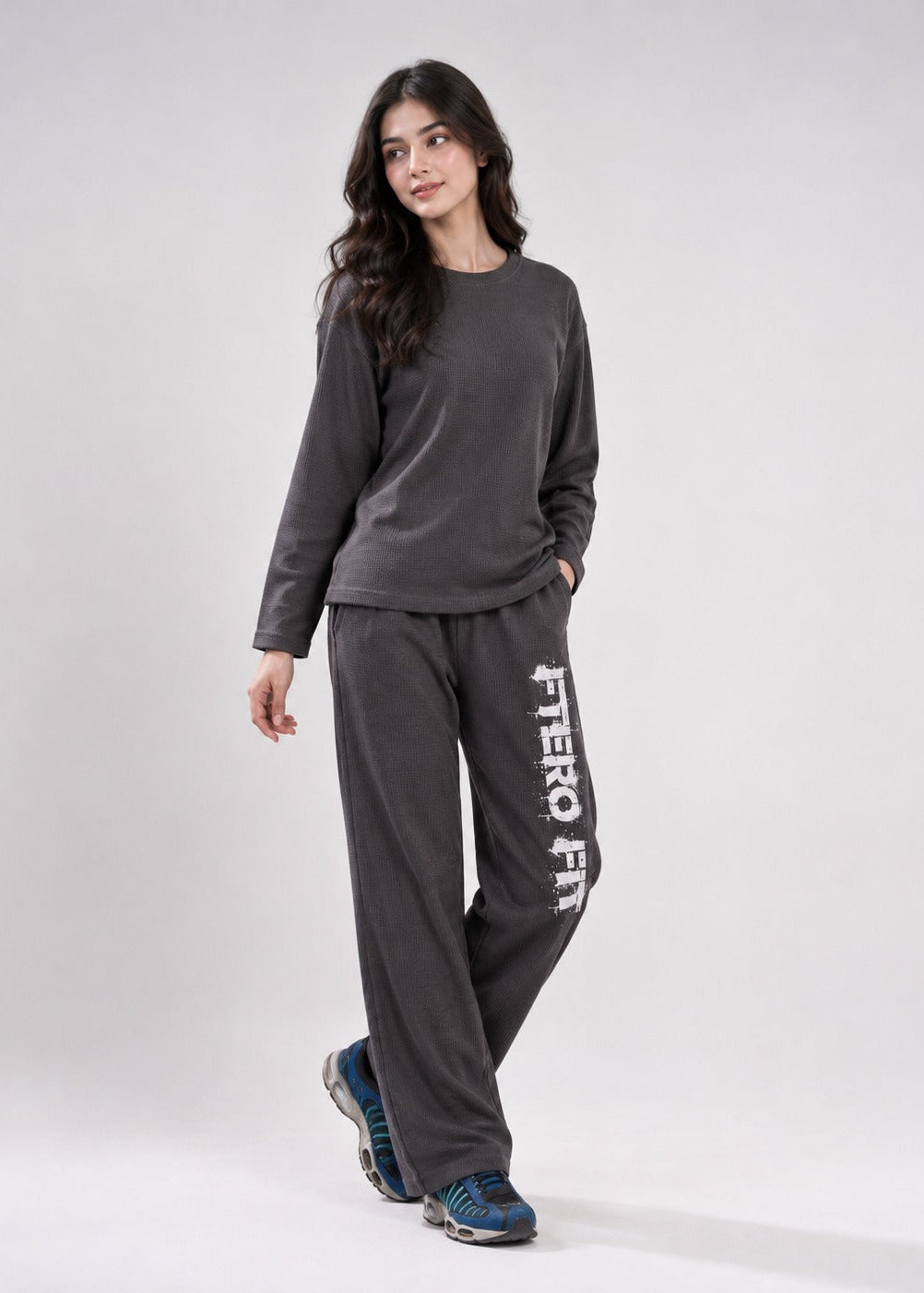 Charcoal Waffle Street Women Tracksuit